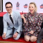 Jim Parsons and kaley cuoco at handprint ceremony