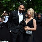  Adil Rami and  Pamela Anderson arrive to take part in a TV show on May 19, 2019 in Paris, as part of the 28th edition of the UNFP (French National Professional Football players Union) trophy ceremony.