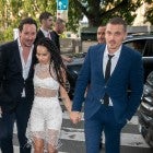 Zoe Kravitz and Karl Glusman arrive at the 'Laperouse' restaurant on June 28, 2019 in Paris, France.