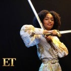 Yara Shahidi at et booth at comic-con