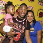 Kel Mitchell with wife and daughter at Nickelodeon's "Good Burger" pop-up diner