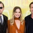 Margot Robbie, Leonardo DiCaprio and Brad Pitt in London