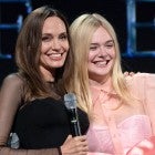 angelina jolie and elle fanning at d23