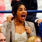 Priyanka Chopra at the 2019 US Open and Serena Williams (inset)