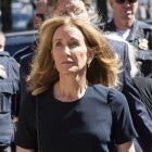 Felicity Huffman makes her way to the entrance of the John Joseph Moakley United States Courthouse September 13, 2019 in Boston, where she will be sentenced for her role in the College Admissions scandal.