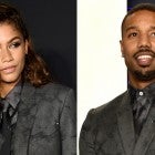 Zendaya and Michael B Jordan in same gray suit 1280