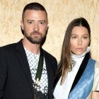 justin timberlake and jessica biel at louis vuitton show