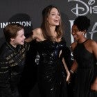 Angelina Jolie with daughters Shiloh and Zahara