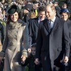 Catherine, Duchess of Cambridge and Prince William, Duke of Cambridge with Prince George of Cambridge and Princess Charlotte of Cambridge at the Christmas Day Church service