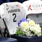 The UConn Huskies' tribute to Gianna and Kobe Bryant (inset)