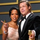 Regina King and Brad Pitt at the 2020 Oscars