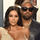 kim kardashian and kanye west at 2020 vf party