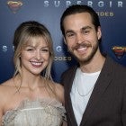 Melissa Benoist and Chris Wood at the red carpet for supergirl 100th episode celebration 