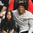 Blue Ivy and Jay-Z at Lakers Game