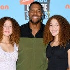 Michael Strahan with twin daughters