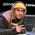 Bad Bunny talks with SiriusXM host Marisol Vargas during SiriusXM's Town Hall With Bad Bunny on February 25, 2020