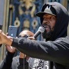 Jamie Foxx at san francisco demonstration