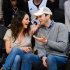 mila kunis and ashton kutcher at lakers game in 2014