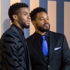 Chadwick Boseman (L) and Ryan Coogler (R) arrives for the European film premiere of Black Panther in London, United Kingdom, on February 08, 2018 