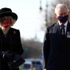 Camilla, Duchess of Cornwall arrive to a wreath laying ceremony on national Memorial Day at the Neue Wache in Berlin, on November 15, 2020.