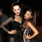 Katy Perry and Ariana Grande backstage at the MTV EMA's 2013 at Ziggo Dome on November 10, 2013 in Amsterdam, Netherlands.