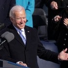 Joe Biden delivers his inaugural address on the West Front of the U.S. Capitol on January 20, 2021 in Washington, DC. 