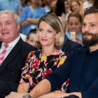 Northern Irish actor Jamie Dornan (right) with his sister Jessica Dornan Lynas and father Dr Jim Dornan, during the Pancreatic Cancer charity NIPanC launch at the Mater Hospital in Belfast.