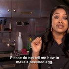 Chef Natasha De Bourg has strong opinions about poached eggs on Below Deck Sailing Yacht