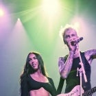 : Megan Fox and Machine Gun Kelly are seen during the Barstool 500 party at Grand Park on May 28, 2021 in Westfield, Indiana.