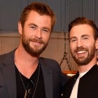 Actors Chris Hemsworth (L) and Chris Evans attend the 2016 MTV Movie Awards at Warner Bros. Studios on April 9, 2016 in Burbank, California. MTV Movie Awards airs April 10, 2016 at 8pm ET/PT.