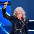 US singer Cyndi Lauper walks on stage during the 2021 MTV Video Music Awards at Barclays Center in Brooklyn, New York, September 12, 2021.