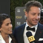 Justin Hartley and Wife Sofia Pernas Twin in Matching Suits at Critics Choice Awards (Exclusive)