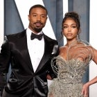 Michael B. Jordan and Lori Harvey at 2022 Vanity Fair Oscars After-Party