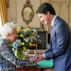 Queen Elizabeth and Justin Trudeau 