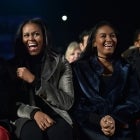 Barack Obama, Michelle Obama and their daughter Sasha Obama