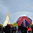 Rainbow outside Buckingham Palace