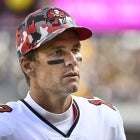 Tom Brady (12) leaves the field looking disappointed after the game between the Tampa Bay Buccaneers and the Pittsburgh Steelers