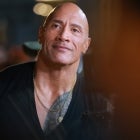 Dwayne Johnson looks on during the black carpet for the "Black Adam" Fan Event at Museo Anahuacalli 