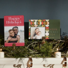 Holiday cards on mantle