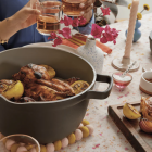 People eating holiday dinner with Always Pan