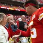 Brittany and Patrick Mahomes with Sterling
