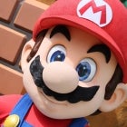 Mario walk-around character at Super Nintendo World at Universal Studios Hollywood.