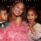 Chrissy Teigen with Miles and Luna