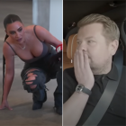 Kim Kardashian and James Corden
