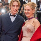 Uma Thurman attends the Cannes Film Festival with Her Son