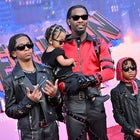 Jordan Cephus, Wave Set Cephus, Offset and Kody Cephus attend the World Premiere of Sony Pictures Animation's "Spider-Man: Across the Spider Verse" at Regency Village Theatre on May 30, 2023 in Los Angeles, California