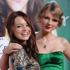 Actress Emma Stone and singer Taylor Swift arrive at the Los Angeles Premiere "Easy A" at Grauman's Chinese Theatre on September 13, 2010 in Hollywood, California.