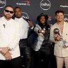 Travis Kelce, Chris Jones, Isiah Pacheco and Patrick Mahomes 