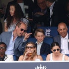 Prince William and Prince George watch Cricket Match