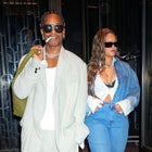 NEW YORK, NEW YORK - OCTOBER 07: ASAP Rocky and Rihanna are seen on October 07, 2023 in New York City.